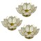 White Capiz Shell Lotus Flower Small Tealight Candle Holder Set of 3